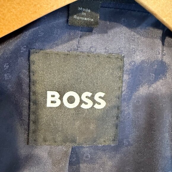 Hugo Boss Blue Checked Suit Jacket Slim Size 40R NWOT - Picture 4 of 9